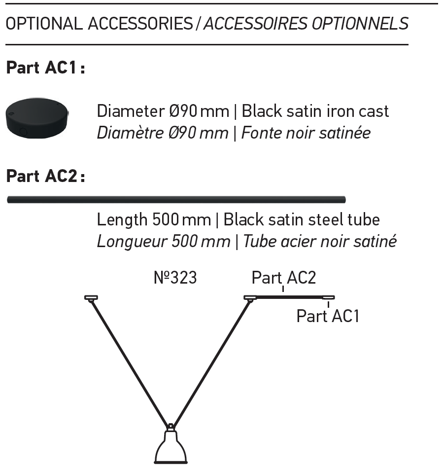 Bild 13: Optionales Zubehör, z. B. zur Reihenschaltung Flexible Pendelleuchten-Kombination mit Trapez Les Acrobates N° 324: Optionales Zubehör, z. B. zur Reihenschaltung