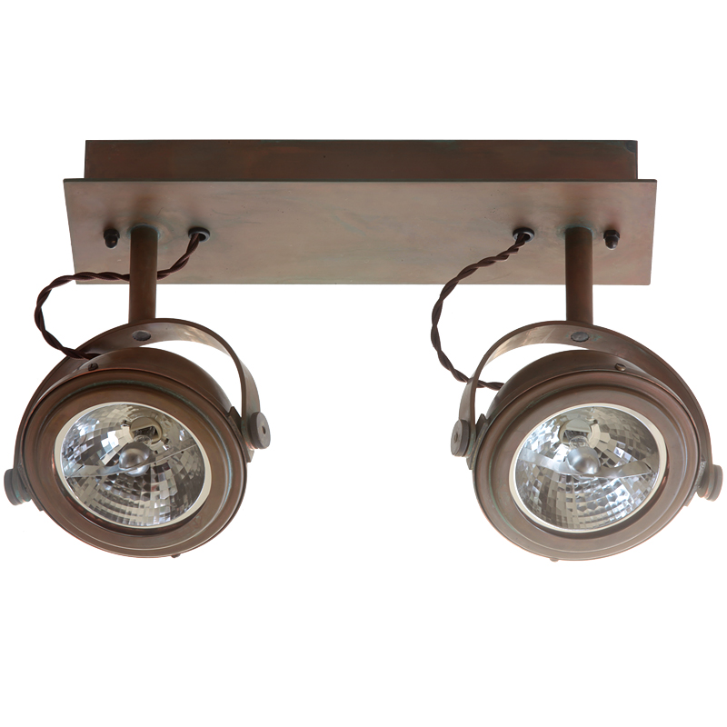 Bild 2: Der nostalgische Doppelstrahler aus Kupfer LUPIN Zweiflammiger einstellbarer Deckenstrahler: Der nostalgische Doppelstrahler aus Kupfer