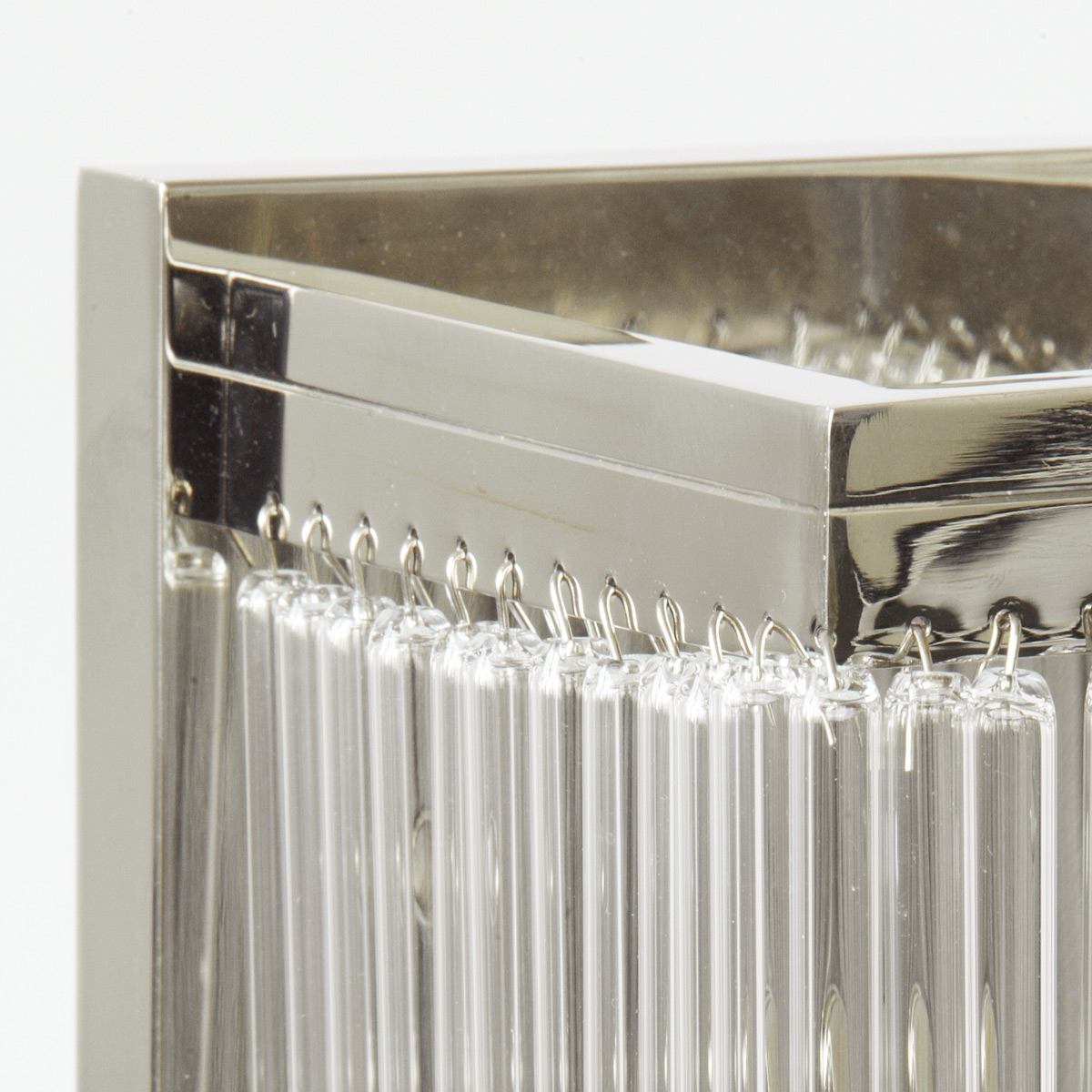 Bild 4: Detail hochglanz vernickelt Einfache Wandleuchte mit Kristallstäbchen-Behang MONAC: Detail hochglanz vernickelt