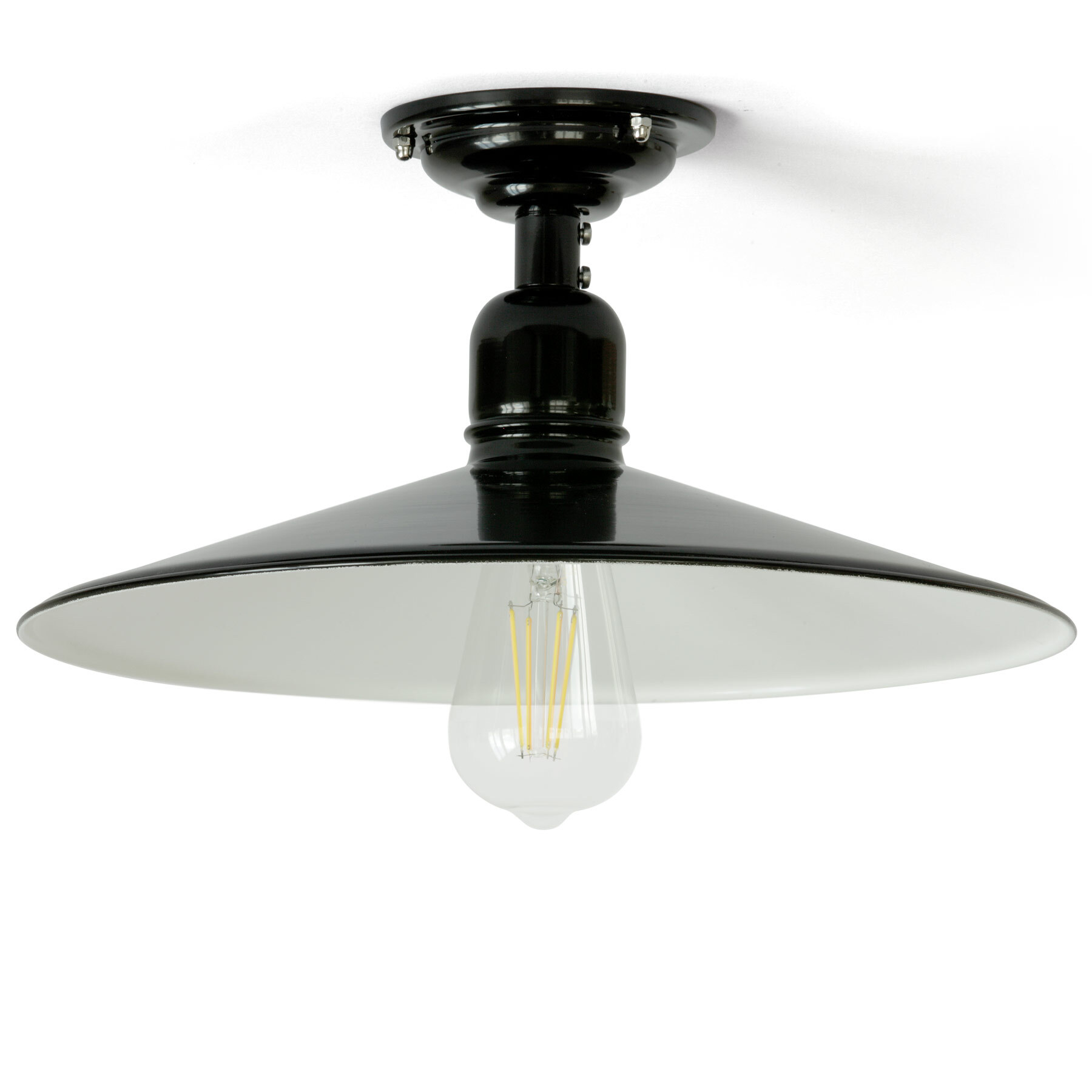 Nostalgische Deckenleuchte mit flachem Blech-Schirm BINGEN Ø 16–40 cm Nostalgische Deckenleuchte mit flachem Blech-Schirm BINGEN Ø 16–40 cm