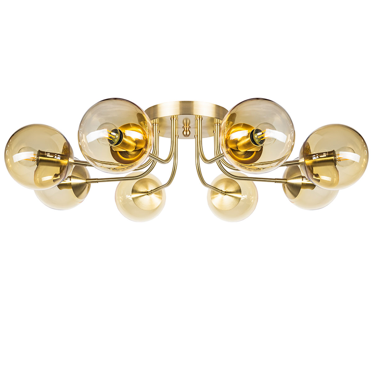 8-armige Glaskugel-Deckenleuchte mit gefärbtem oder klarem Glas Ø 80 cm 8-armige Glaskugel-Deckenleuchte mit gefärbtem oder klarem Glas Ø 80 cm