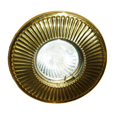 Bild 7: Messing poliert Dekorativer Einbau-Deckenspot aus Messing Ø 10 cm: Messing poliert