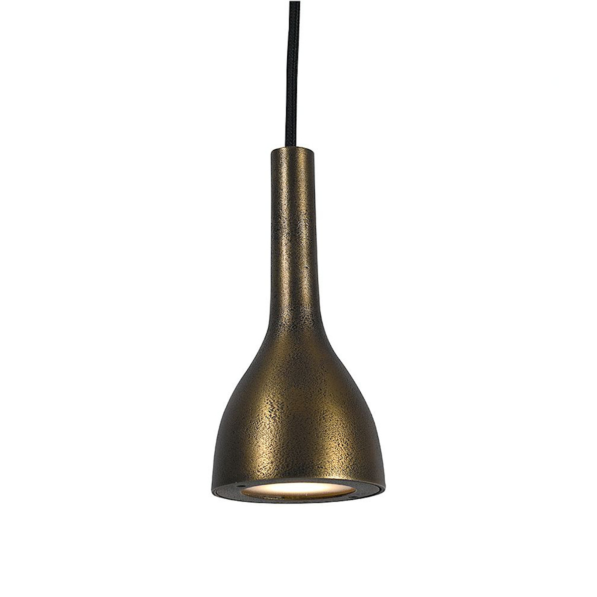 Small Pendant Light TULIP With Raw Patinated Bronze