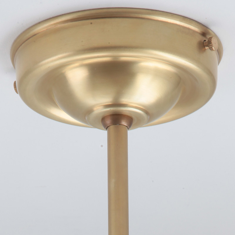 Abgehängte Deckenleuchte mit Halbkugelglas Ø 26 cm, goldgelb patiniert: goldgelb handpatiniert
