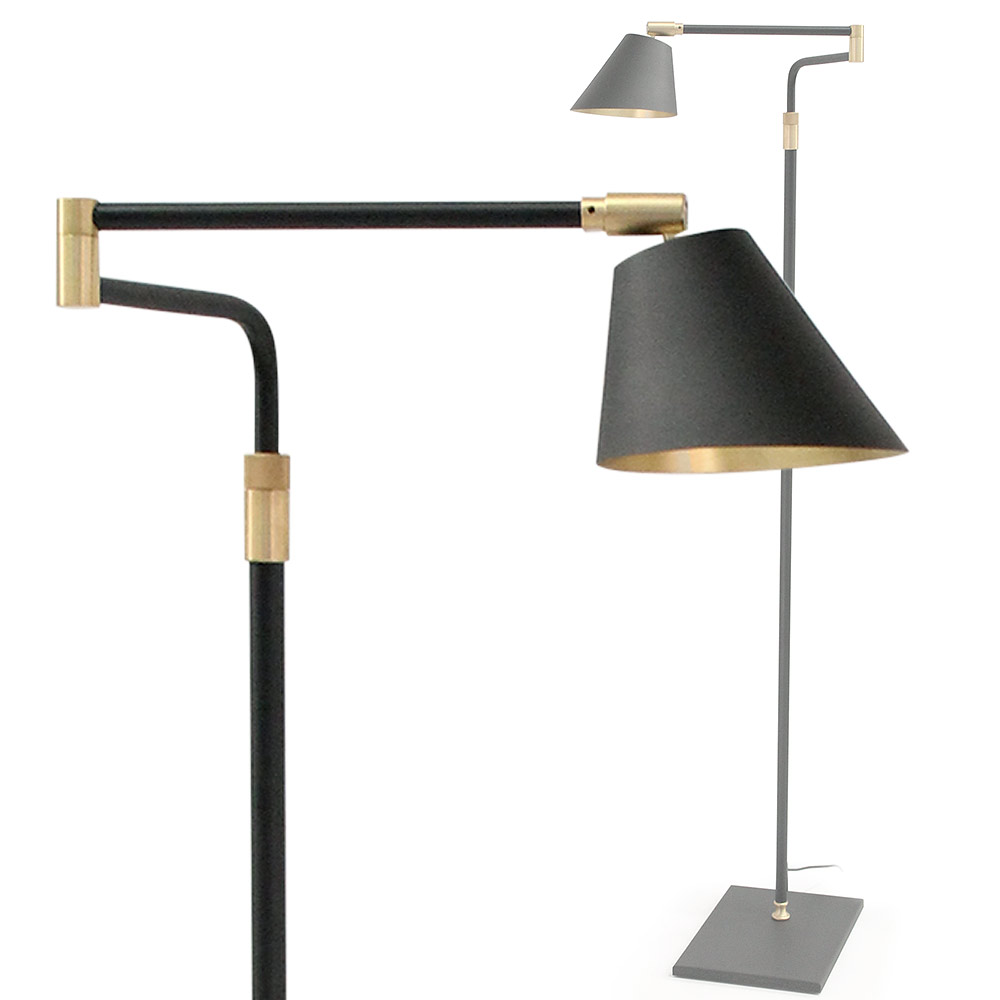 Exclusive brass floor light with swivel arms DERBY