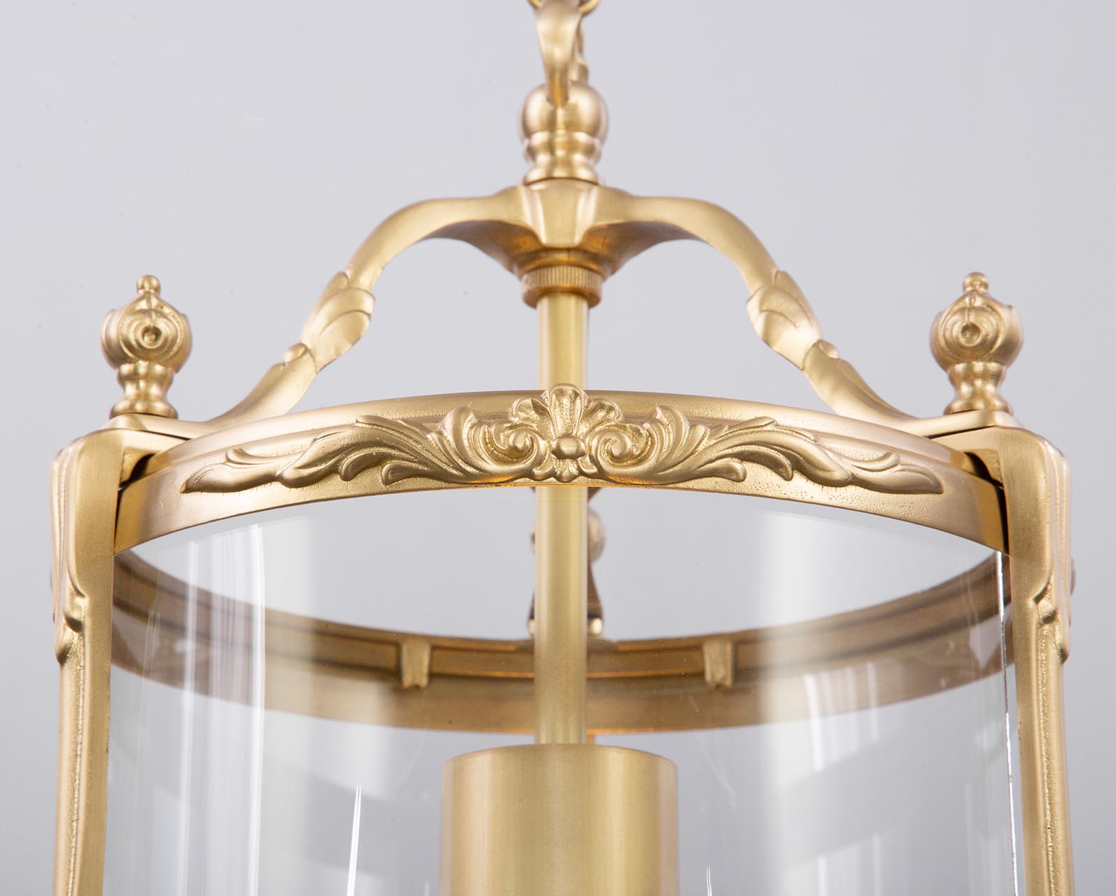 Barocke Glasmantel-Hängelaterne aus Messing, Bild 6 Barocke Glasmantel-Hängelaterne aus Messing, Bild 6