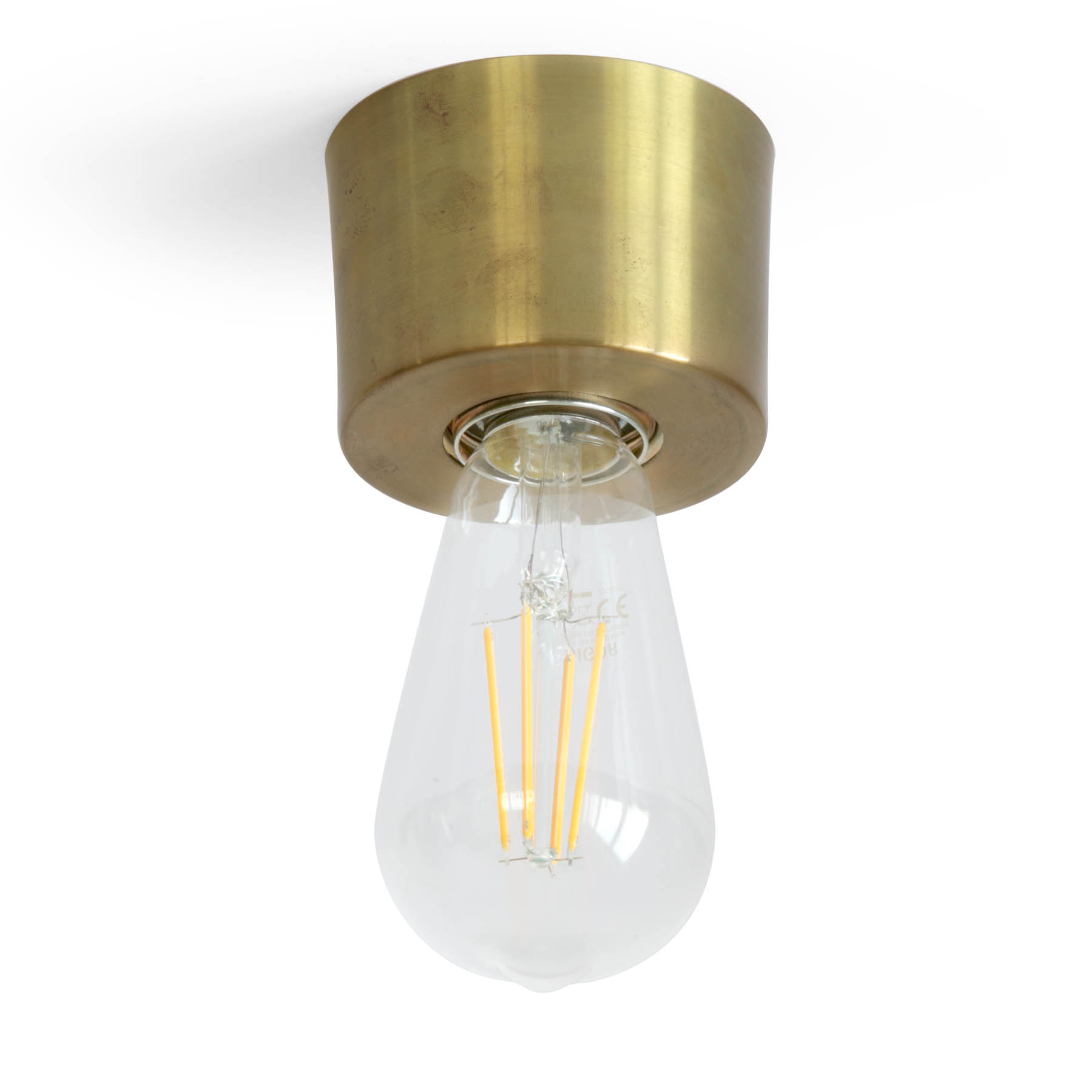Small Ceiling Light Made from Solid Brass: Abgebildet mit LED-Leuchtmittel Typ Edison