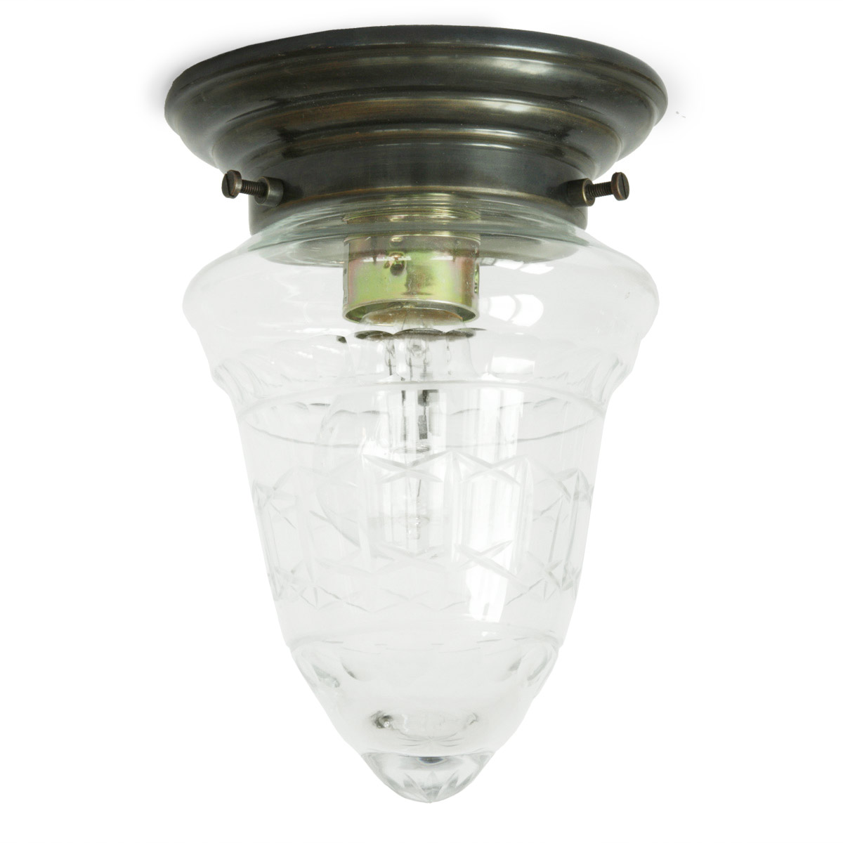 Small ceiling light with cut crystal glass Ø 14 cm