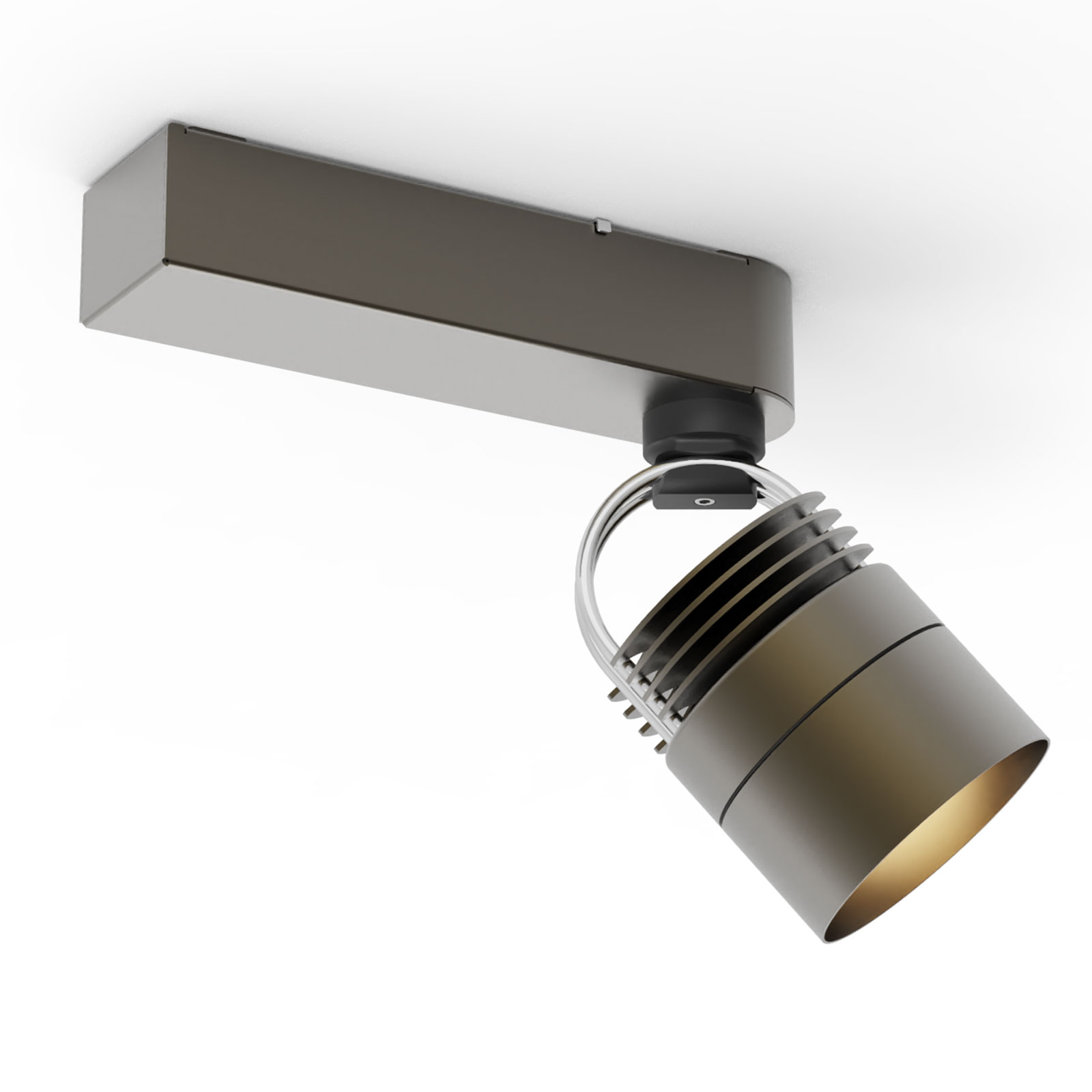 Bild 10: Bronze mit Blende MOD MONO Aufbau-Deckenspot – Modulares Strahlersystem: Bronze mit Blende