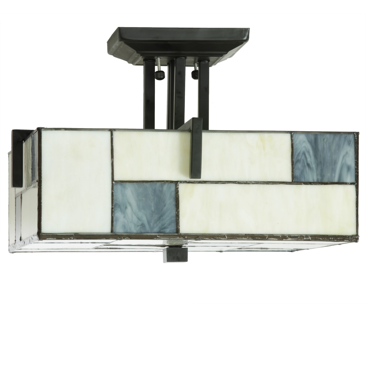 Glaskunst-Deckenleuchte im Tiffany-Stil 35 cm: Glaskunst-Deckenleuchte im Tiffany-Stil, ausgeschaltet