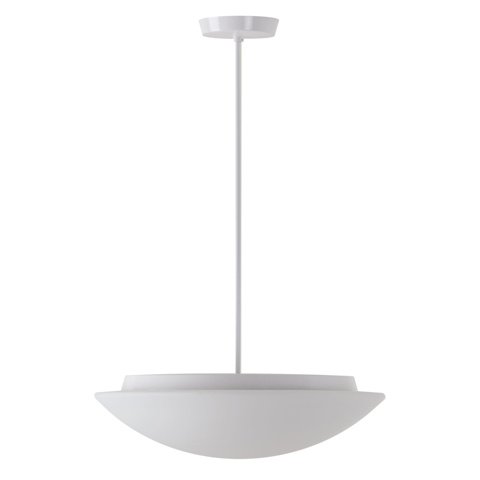 Bild 4: Ø 49 cm (= Größe L) Stab-Pendelleuchte AURORA mit flach gewölbtem Opalglas-Schirm: Ø 49 cm (= Größe L)