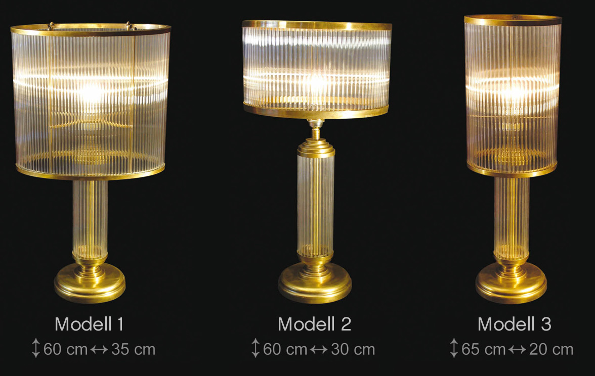 Art déco-Tischleuchten mit Kristallglas PETIO: Die verschiedenen Tischleuchten-Modelle im Vergleich