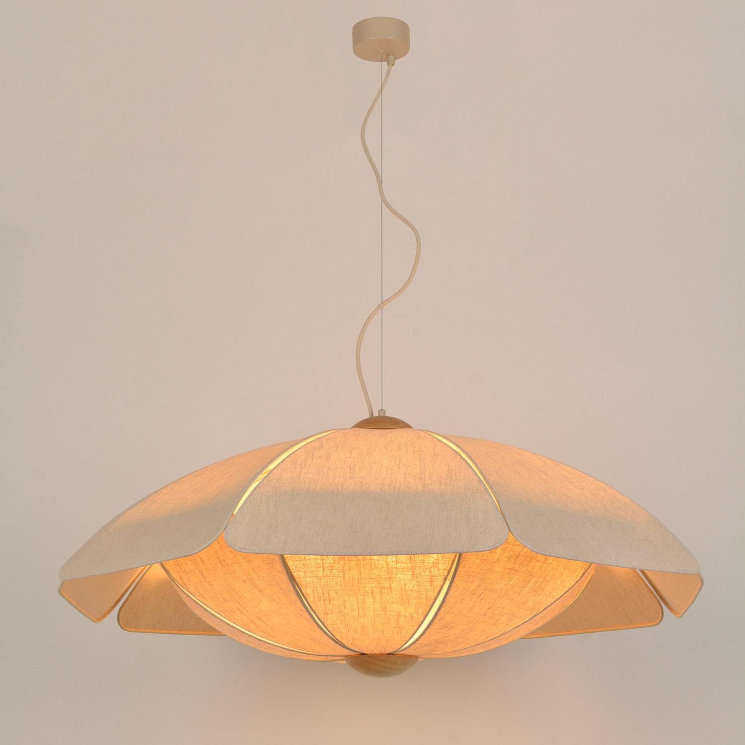 Große Design-Hängeleuchte aus Naturmaterialien COQUILLAGE