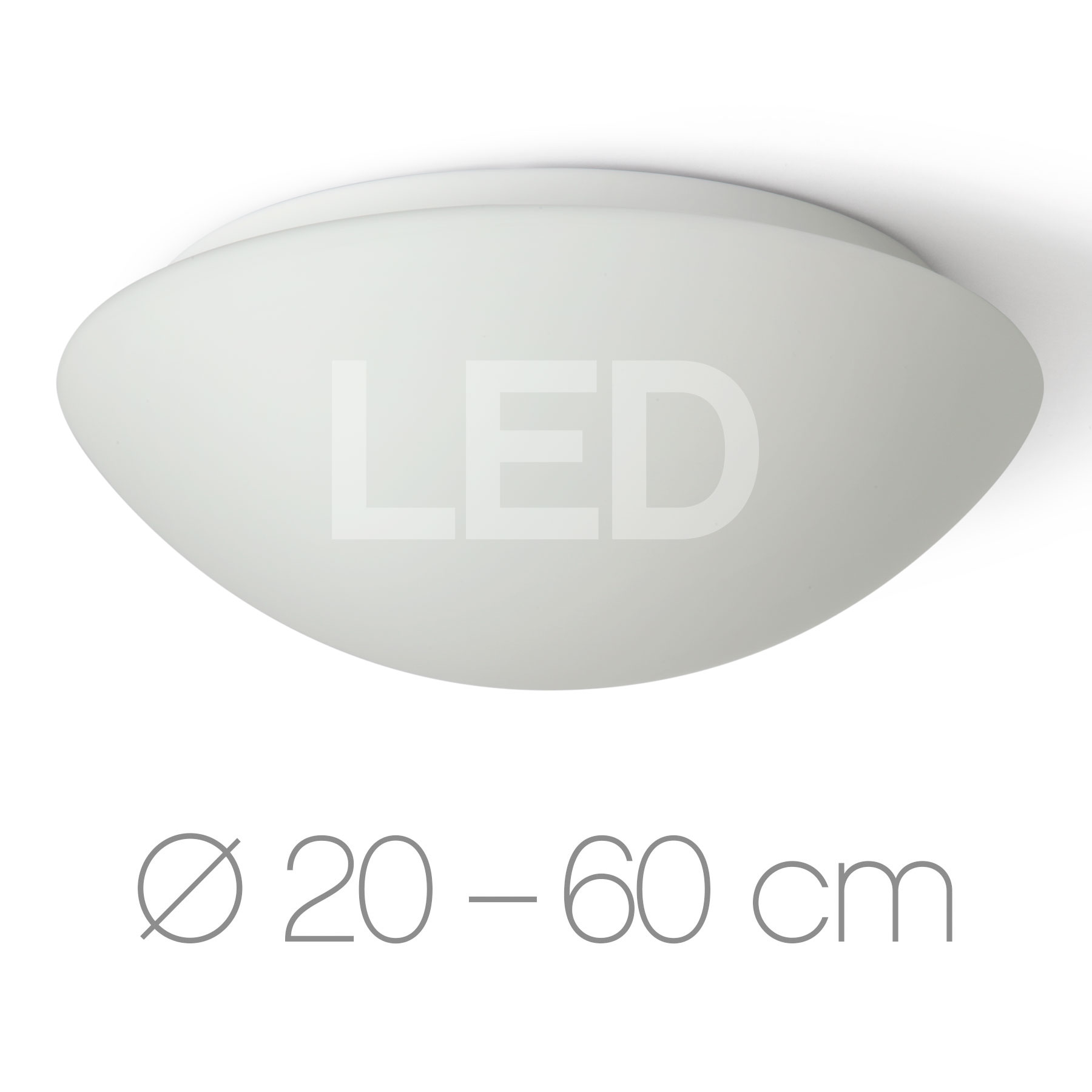 Funktionale Opalglas-Deckenleuchte AURORA LED, Ø 20–60 cm: Diese schlichten LED-Deckenleuchten überzeugen mit elegantem, mattem Opalglas und großem Einsatzspektrum