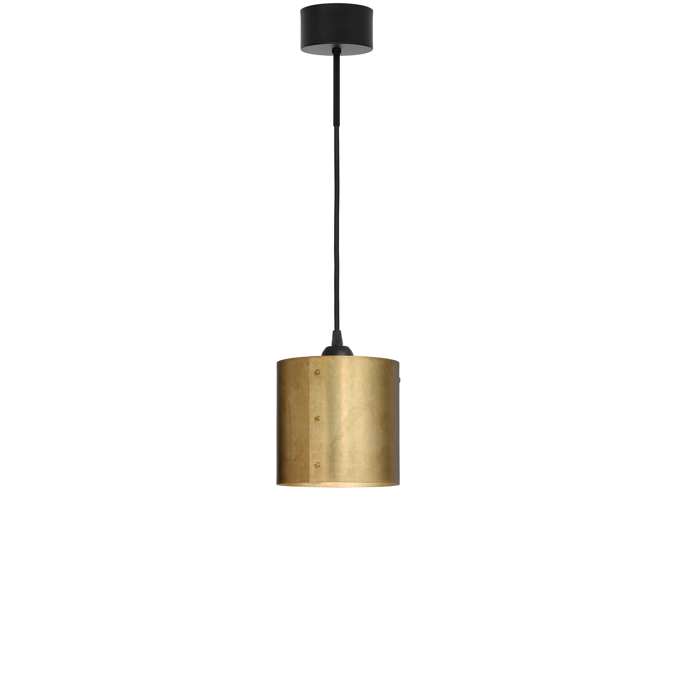 Bild 6: 15 cm-Modell Manufaktur-Pendelleuchte SVERP mit Zylinder-Schirm aus Messing, Ø 15–38 cm: 15 cm-Modell