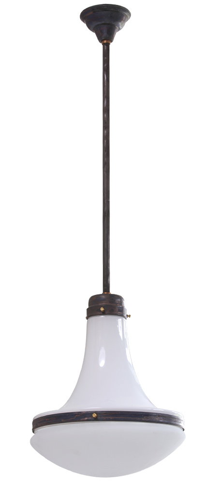 Fig. 14: Kupfer patiniert "Luzette" Pendant Light of Early German Industrial Style: Kupfer patiniert