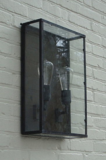 VITRINE Große Kassetten-Wandleuchte aus Messing: Ausführung Bronze dunkel
