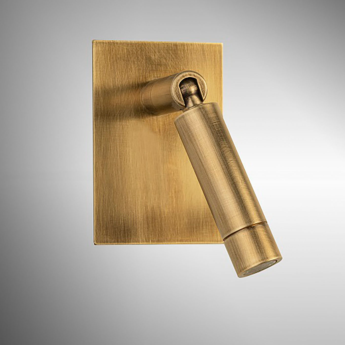 LED-Gelenk-Spot aus Messing zur Einbau-Montage AL45: Das Modell ohne Schalter in natur matt satiniert.