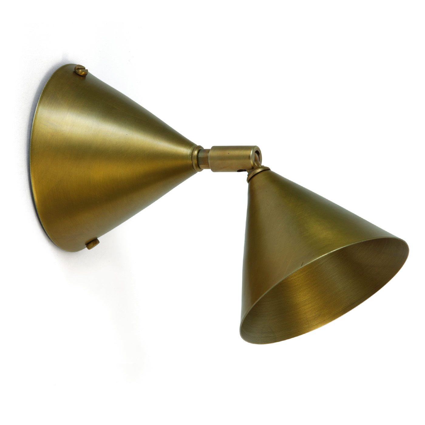 Small spotlight with Ø 9 cm cones, brass or zinc