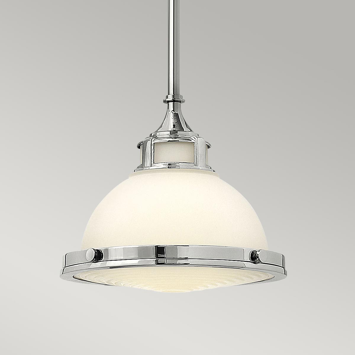 Fig. 2: Chrom Kleine Vintagestil-Pendelleuchte aus Stahl: Chrom