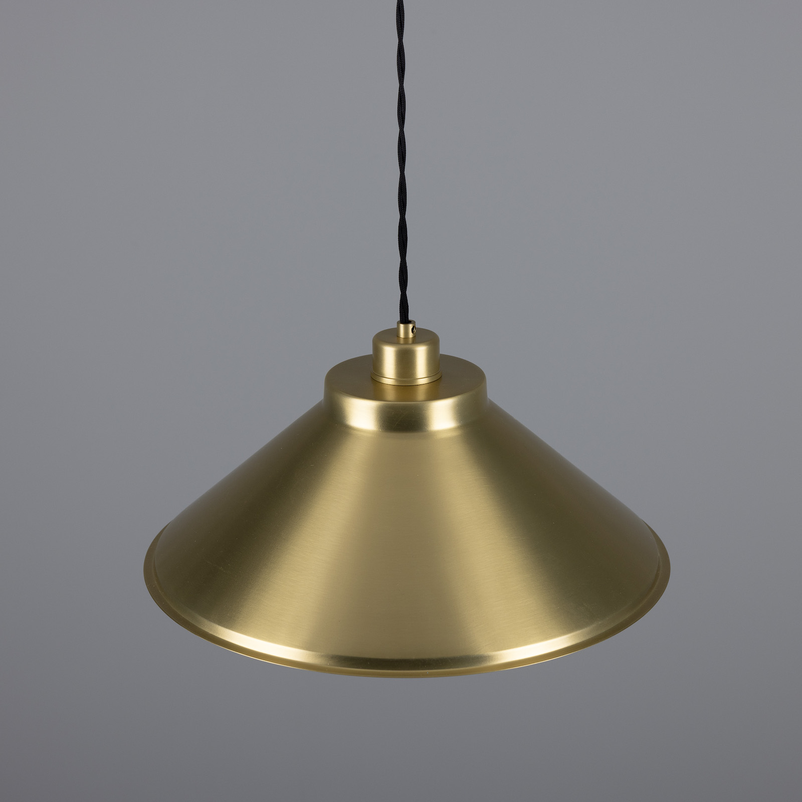 Traditional brass coolie pendant lamp from the manufactory: Messing satiniert
