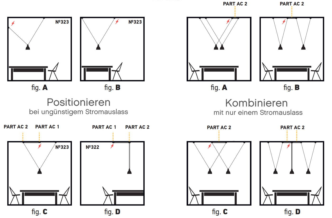 Bild 14: Anhand der Modelle 322 und 323 Doppel-Trapez-Pendelleuchte Les Acrobates N° 324: Anhand der Modelle 322 und 323