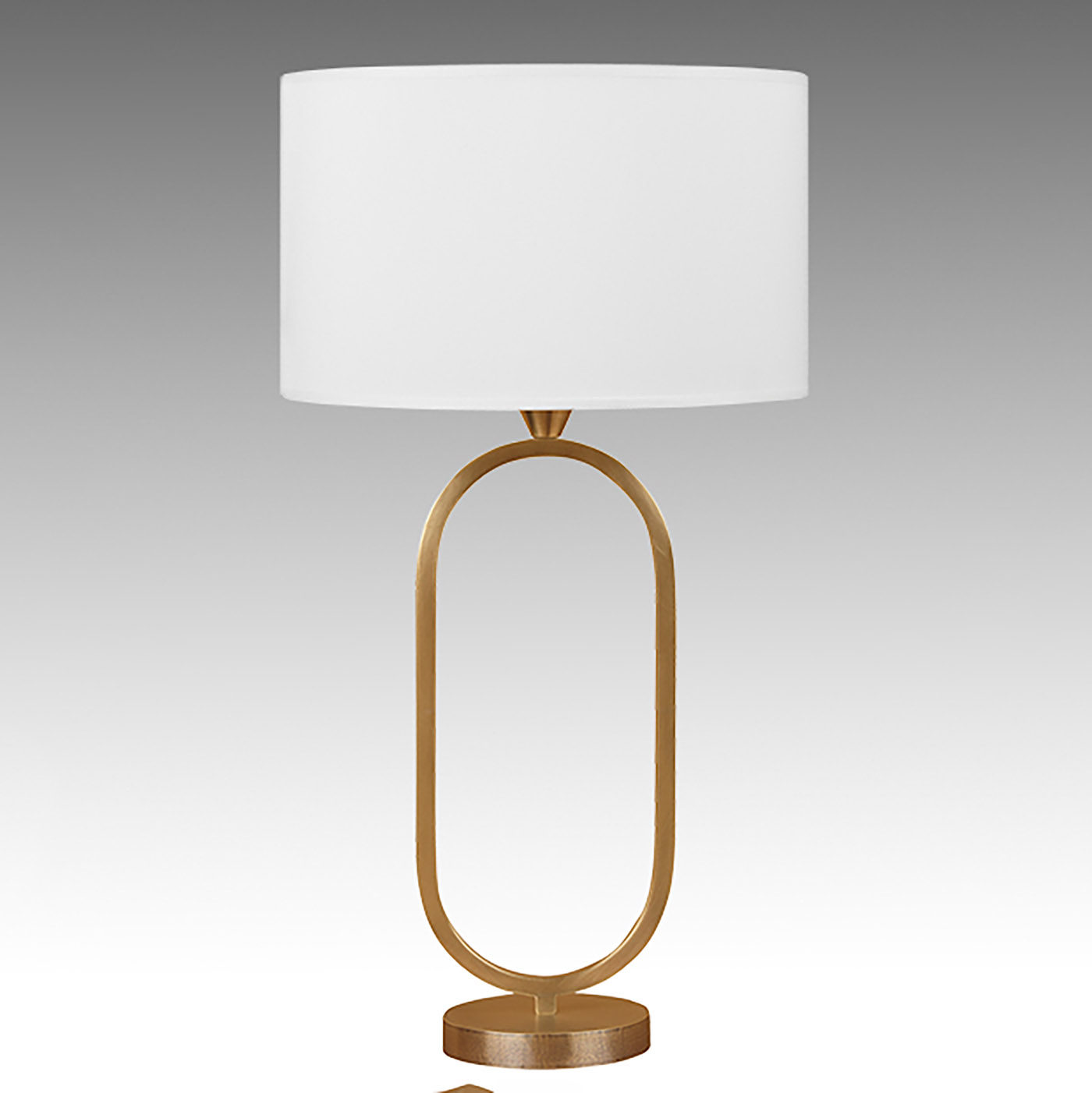 Elegant Fabric Shade Table Lamp with Brass Base, Two Sizes L203: Modell 1 in natur matt satiniert.