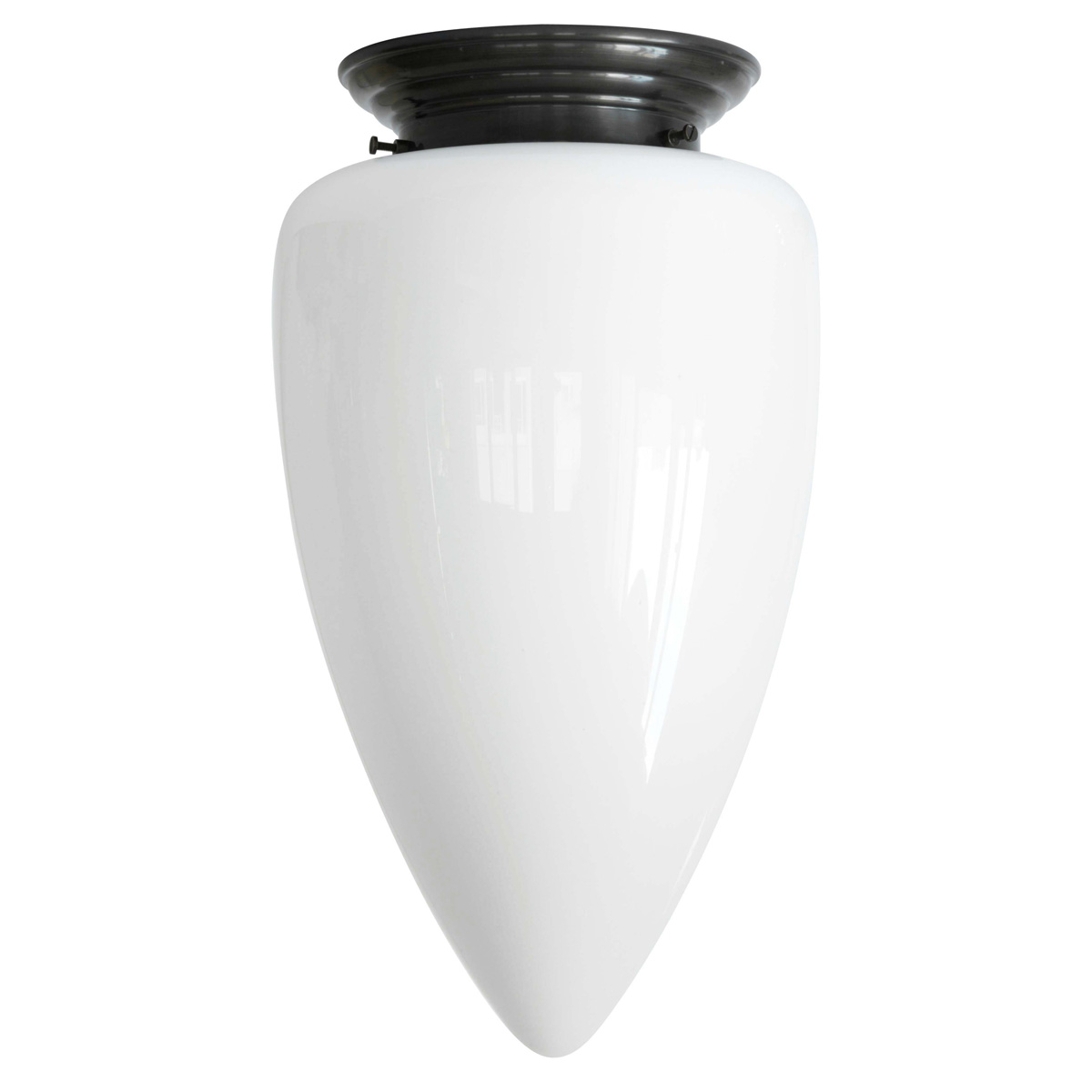 Deckenlampe mit langem Opal-Spitzglas Ø 24 cm