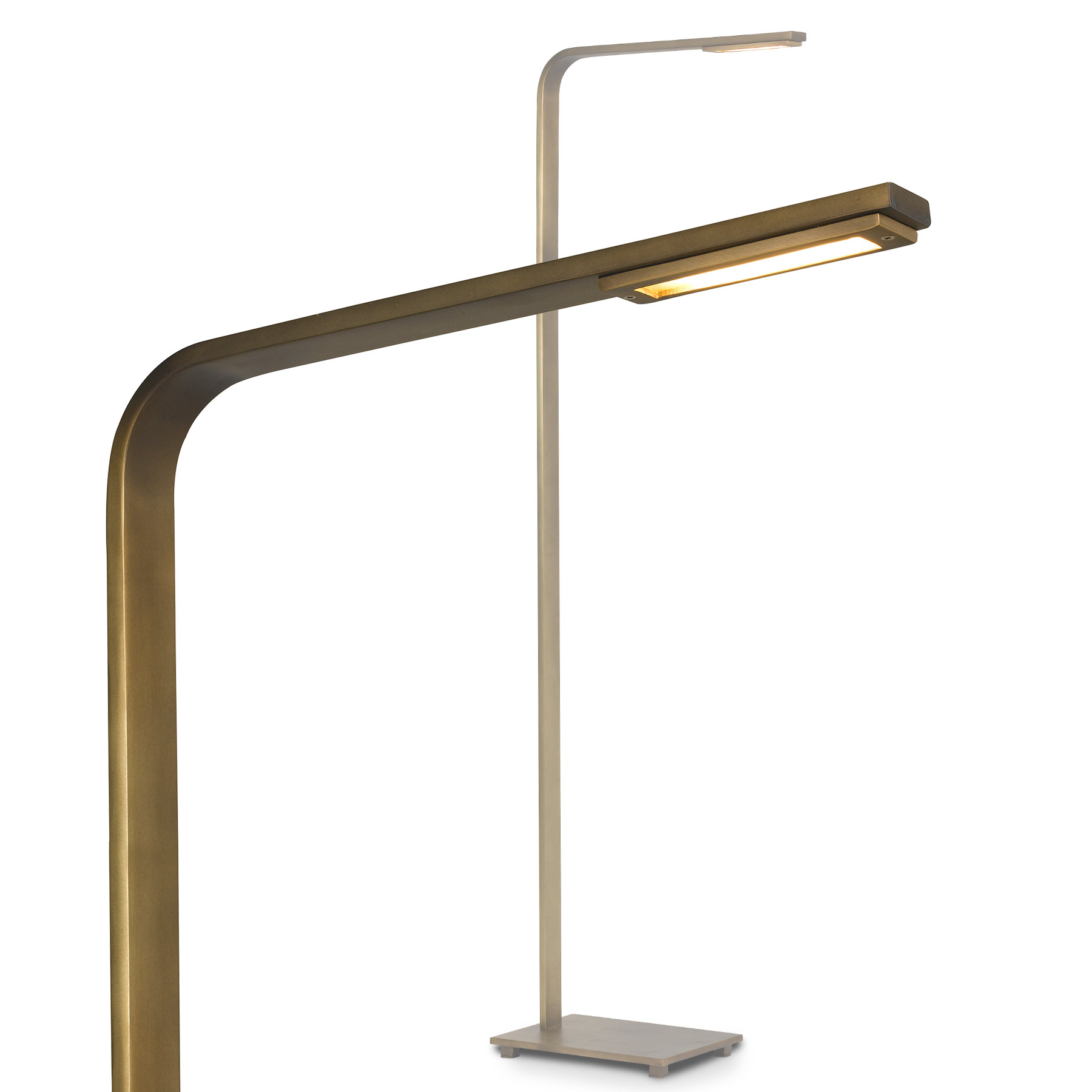 Minimalistic Reading Floor Lamp PLANAR Made of Brass, 136 cm