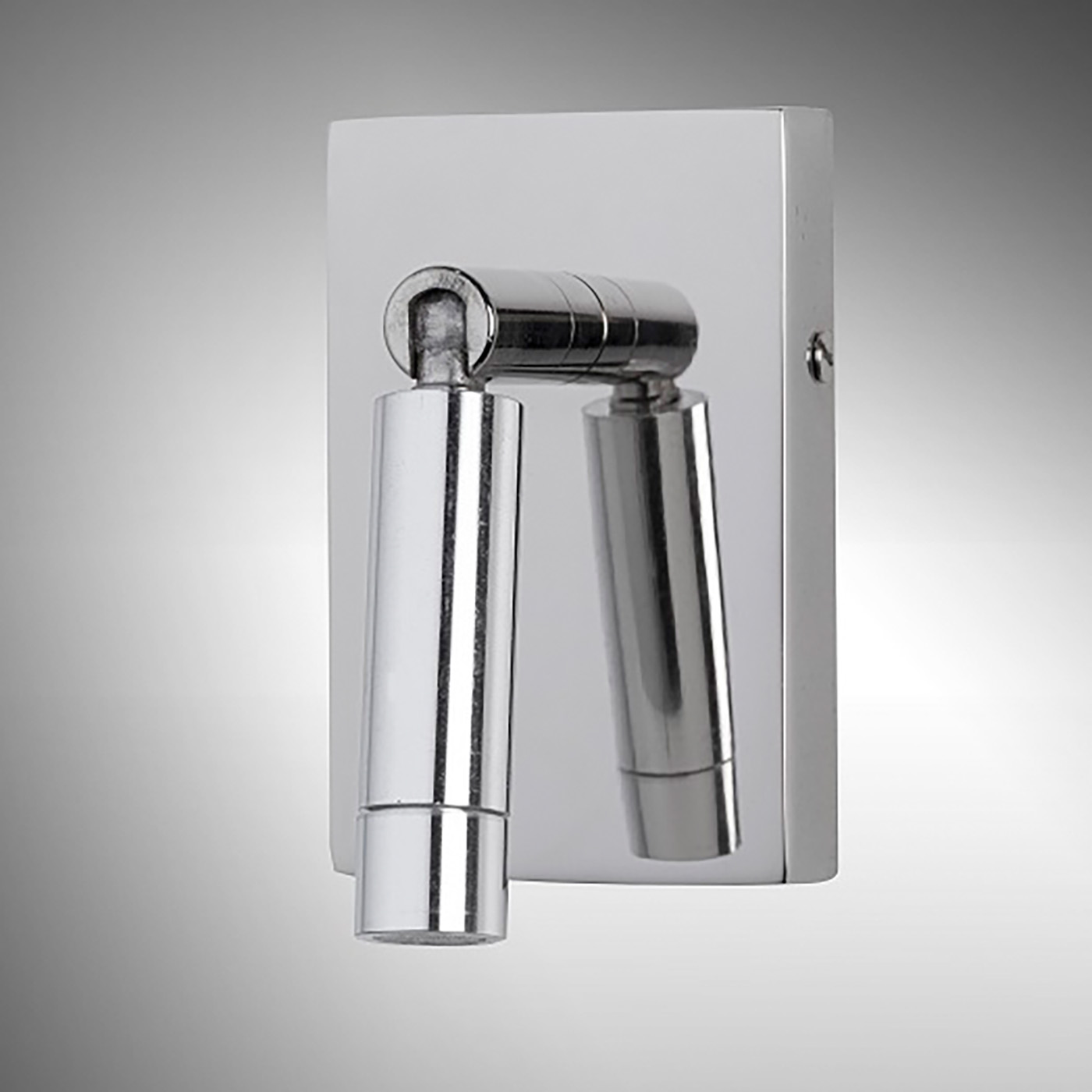 LED-Gelenk-Spot aus Messing, z. B. als Bettleuchte AL46: Das Modell ohne Schalter in Nickel glänzend.