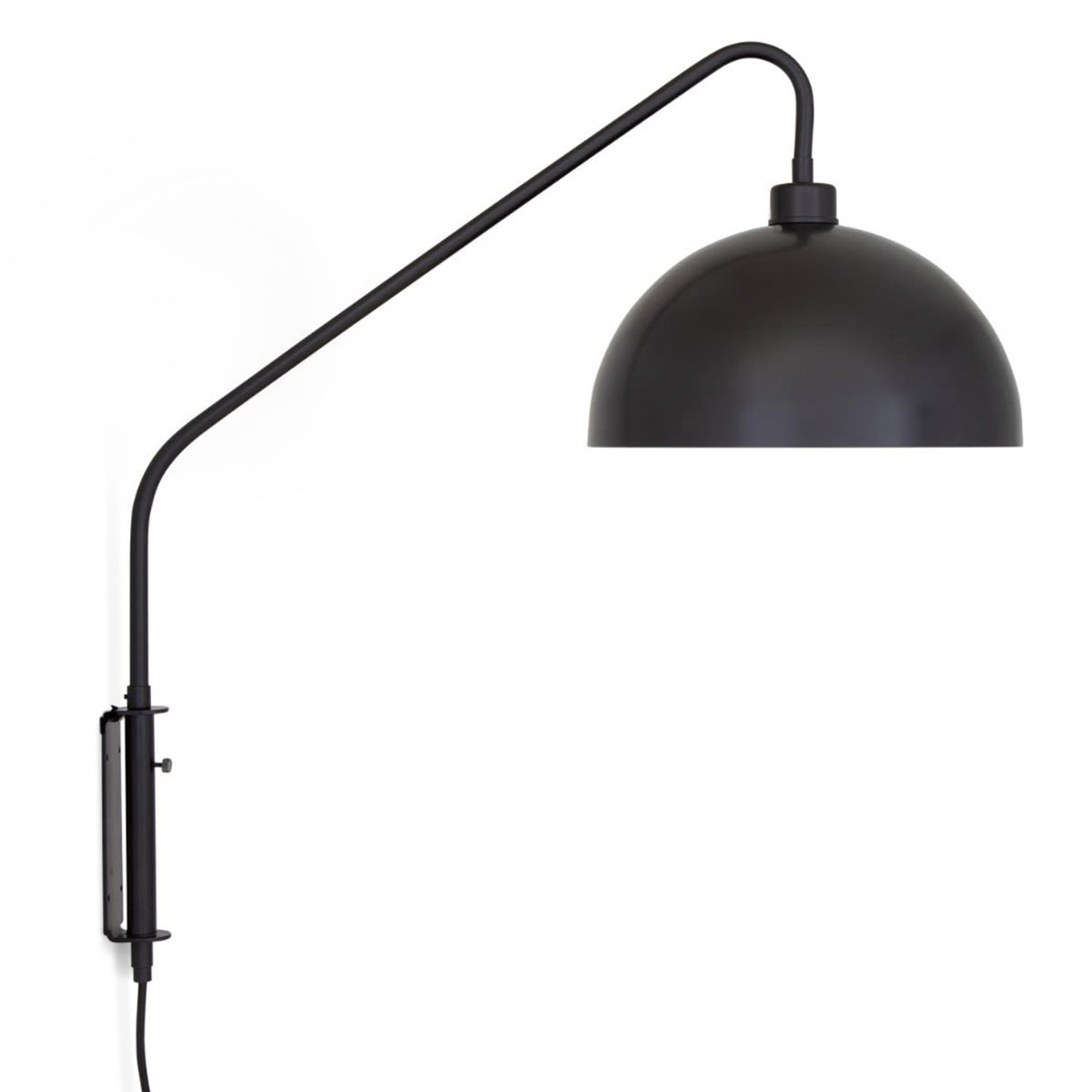Schwenk-Arm-Wandleuchte mit Halbkugel-Kuppelschirm Schwenk-Arm-Wandleuchte mit Halbkugel-Kuppelschirm