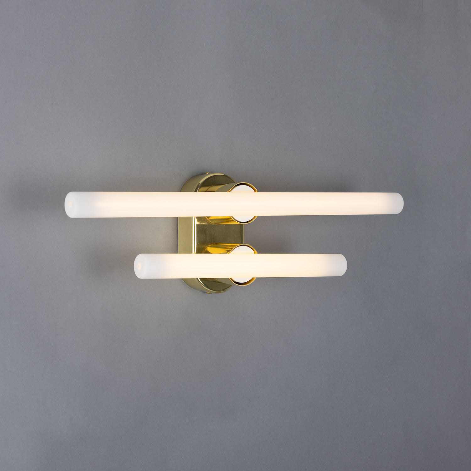 Double Brass Wall or Mirror Light: Messing poliert, Modell 3