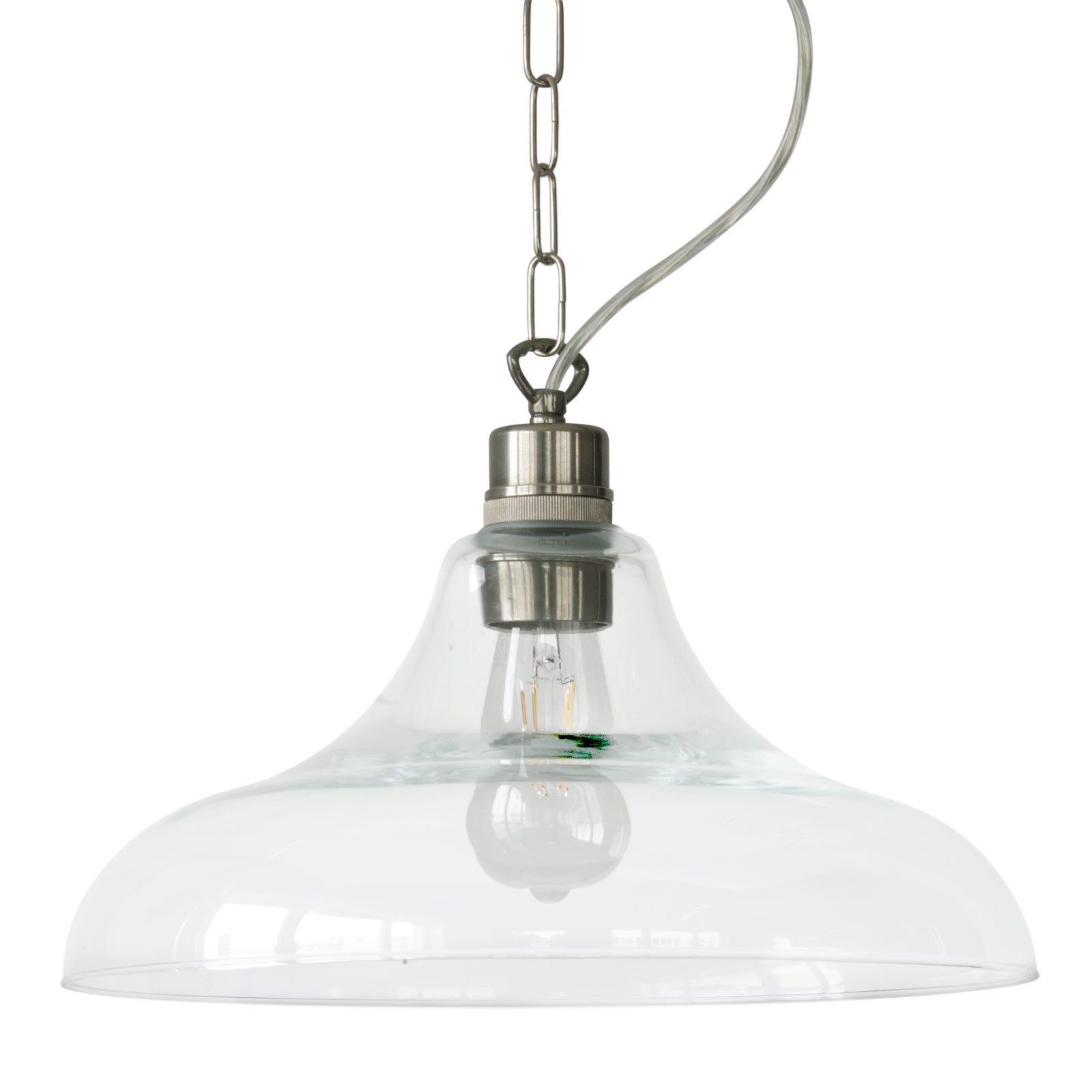 Pendant light with clear glass shade Ø 37 cm